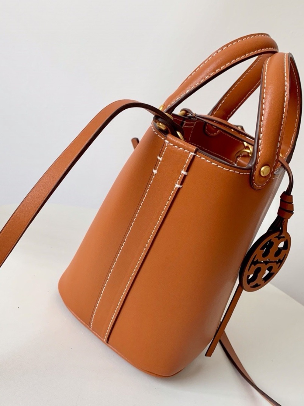 Tory Burch Brown Miller Mini Bucket Bag - Picture 3 of 3
